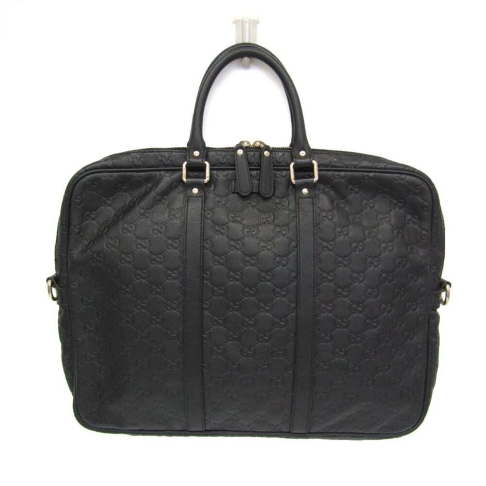 Gucci Convertible Briefcase Guccissima Leather Black Leather Briefcase Bag